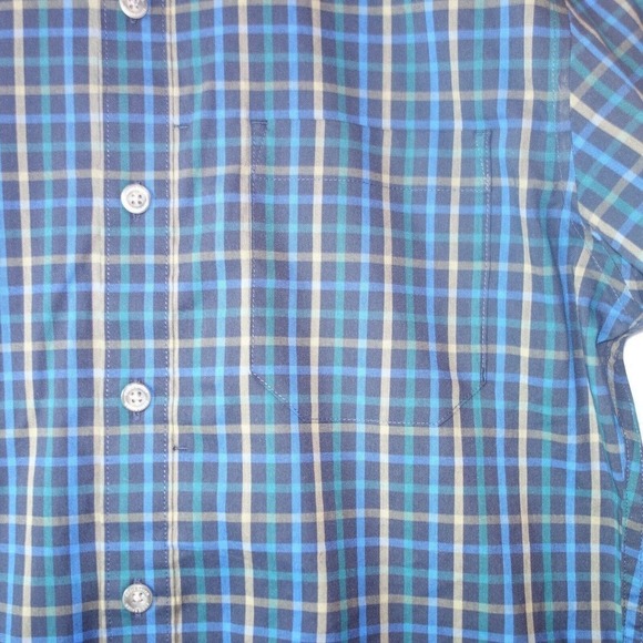 NEW Eddie Bauer On The Go Poplin Long Sleeve Shirt Travex Blue Men's Medium - Picture 2 of 6